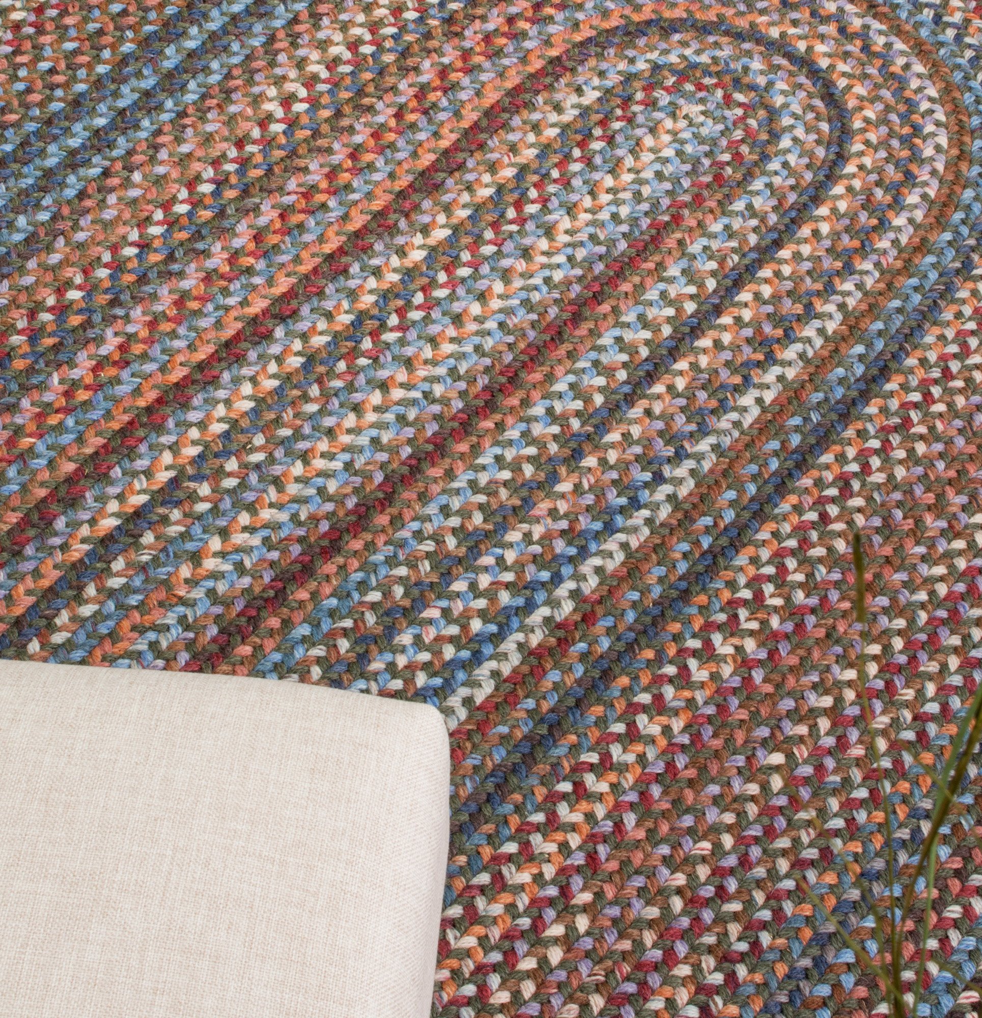 Green Rug Braided Textured Design 3ft. X 5ft. Casual Reversible Thick